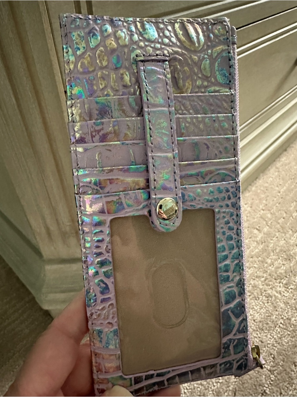 Brahmin Credit Card Wallet in Violet Wonderland